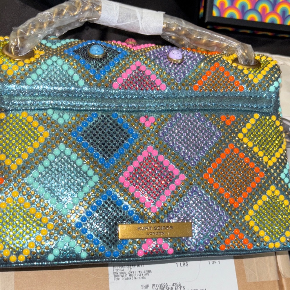 Kurt Geiger Mini Kensington jewel Multicolor Beaded Handbag🤪 - Picture 4 of 5